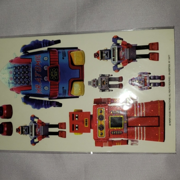 Robots Glitter Rub-Ons - Picture 4 of 8